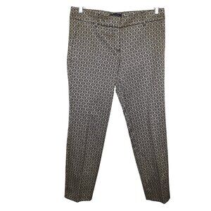 Ann Taylor Womens Metallic Brocade Patterned Slim Ankle Pants Size 8